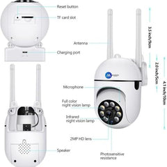 Maizic Smarthome Pack of 2 WiFi Mini PTZ Cameras 3MP | Dual Indoor/Outdoor Security Set, 360 Degree Pan-Tilt Zoom, Color Night Vision, Two-Way Audio, AI Motion Alerts, Multi-User Live View