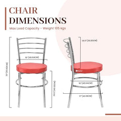 RATISON Office Visitor Study Chair Home Restaurant Steel Multipurpose with a Leather Cushion Steel Chrome Chair with Ring (Green, 6)