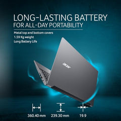 Acer Aspire Lite, AMD Ryzen 3-5400U, Office 2024 + M365 Basic, 8GB RAM/512GB SSD, Full HD IPS, 15.6"/39.62 cm, Windows 11 Home, Steel Gray, 1.59 KG, AL15-41, Metal Body, Premium Thin and Light Laptop