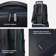 MOKOBARA Element 16L Laptop Backpack 14 Inch Office Travel Black