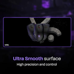 Kreo XL Mouse Pad with Top Material & Anti Skid Bottom | 3mm Thick Anti-Fray Stitched Edges | Compatible with Laser & Optical Mouse | Anti-Slip Gaming Mousepad (Igneous XL Mousepad)