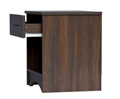 DeckUp Plank Bei Engineered Wood Bed Side Table and End Table (Walnut and White, Matte Finish)