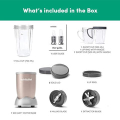 Nutribullet Pro 900W Slate, 12 Pcs Set, USA #1 Mixer/Grinder/Smoothie Maker, "The Original Nutribullet", Best Blender, Food Processor, 3 Unbreakable Jars, 2 Blade Sets(Wet & Dry), 900W, 2 Yrs Warranty