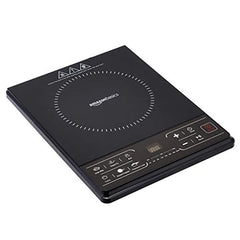 Amazon Basics 1600W Induction Cooktop | 7 Pre-Set Cooking Menus | LED Display | Smart Push Buttons I Energy Efficient, Auto Cut-off, 20A IGBT & 4KV Surge Protection I Black