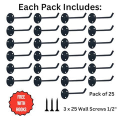 APUS 12" 25 Pcs Wall Mount Display Hooks of Stainless Steel | Pegboard Hook for Display and Hanging in Showrooms, General Stores, Garment Stores, Mobile Shops (Mirror Polish, 12 Inch)