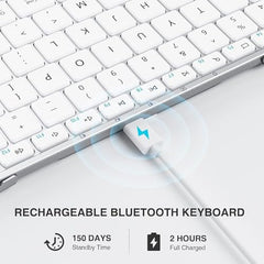 ProtoArc Foldable Bluetooth Keyboard, XK01 Full Size Folding Wireless Keyboard with Number Pad, Portable Travel Keyboard for Windows iOS Android Tablets, Laptops, iPad