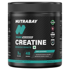 Nutrabay Pure Series Micronised Creatine Powder Monohydrate, Pre/Post Workout Bodybuilding, Crossfit Supplement, 250 g (Unflavoured)