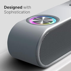 CrossBeats Blaze B24 Bluetooth Soundbar 24W, Gaming RGB Lights, AUX, Bluetooth, USB, FM & TWS I Fast SnapCharge Battery, Multiport Connectivity, BT Speaker for TV, Mobile, PC, Laptops, Tablets Black