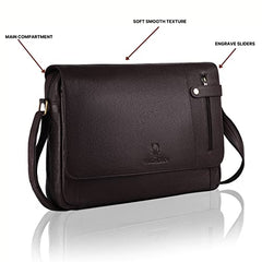 WildHorn Genuine Leather Laptop Messenger Bag for Men | Stylish Office Bag with a Padded Laptop Compartment & Adjustable Strap | Designed to Fit Laptops up to 14 Inches | Backed by a 1-Year Warranty