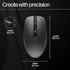 HP 710 Rechargeable Silent Mouse/6 programmable buttons/90-day Rechargeable Battery Life Track-On Glass Sensor(Silver)