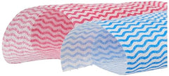 Amazon Brand - Presto! Non-Woven Kitchen Towel Roll | 80 Pulls (Pack of 2) | Size: 23 x 21 cm | Wavy Pattern (Red & Blue) | Washable and Reusable | Highly Absorbent | For Daily Use
