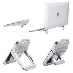 EDNITA ( 2Pcs Mini Laptop Stand for Desk | Portable Metal PC Desk Stand, Aluminium Cooling Pad Mini Clip Compatible with MacBook Apple Laptop, Lenovo, Dell, Hp, Acer & Other Laptops (Black)
