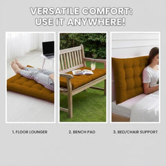 DADDY COOL Multipurpose Extra Long Rocking Chair Cushion for Outdoor and Indoor/Chair pad for Home & Office Chair Filling 18 x 50 Inch Pack of 1 Dark Green (Only Cushion)