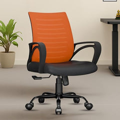 beAAtho® Verona Mesh Mid Back Ergonomic Office Chair with 3 Years Limited Warranty - Adjustable Height, Strong Metal Base, Revolving Study & Computer Chair for Work from Home (Grey)