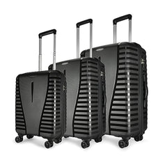 Aristocrat Airpro Set of 3 (Cabin+Medium+Large) Trolley Bags, Jet Black