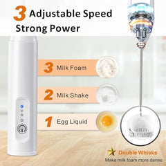 PEAKTASTE Electric Milk Frother Wand for Coffee, Latte & Matcha