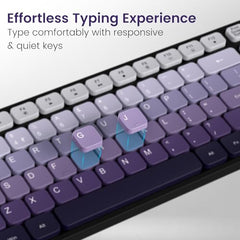 Portronics Key11 Combo Rechargeable Wireless Keyboard and Mouse Set, Bluetooth 5.3&2.4GHz Wireless,Type-C Fast Charging,Gradient Keys, Noiseless Typing, High Precision Mouse, for PC&Laptop(Grey)