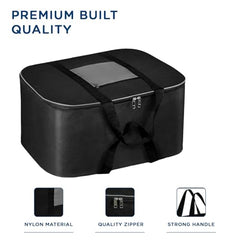 Storite 2 Pack Moisture Proof Nylon Underbed Storage Bag For Clothes Large | (54 x 46 x 28 cm) - BlackRed, Rectangular