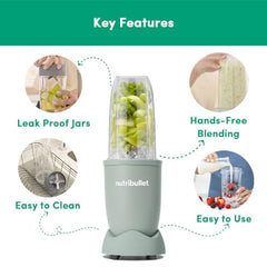 Nutribullet Pro 900W Slate, 12 Pcs Set, USA #1 Mixer/Grinder/Smoothie Maker, "The Original Nutribullet", Best Blender, Food Processor, 3 Unbreakable Jars, 2 Blade Sets(Wet & Dry), 900W, 2 Yrs Warranty