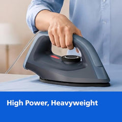 Philips DST0700/00 Hi-Power Heavy Weight Dry Iron | 1350W, Advanced Alloy Non Stick Soleplate, Fluidic Cool Touch Design, Ultra Powerful Performance