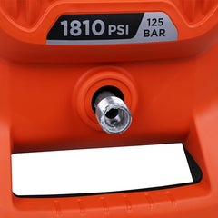 BLACK+DECKER BEPW1600 1300W 1600 PSI 110 Bar Pressure Washer for Car, Bike, Home & Garden Cleaning Use with Multiple Accessories Included, 1 Year Warranty, Orange & Black