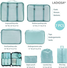 Ladiosa® Nylon Travel Organizer, Packing Cubes for Travel, Travel Essentials, Packing Cubes, Packing Bags for Clothes, Travel Organizer for Women, Packing Bags, 2.8x19.2 cm, Blue
