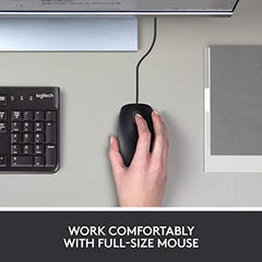 Logitech M100r Wired USB Mouse (Dark Black)
