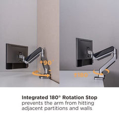Jin Office Premium Heavy Duty Gas Spring Monitor Stand | 13-46" Monitor Support | Height Adjustable | VESA Compliant Upto 100 * 100mm | 1 Year Warranty | Metallic Finish | 18KG Weight Capacity