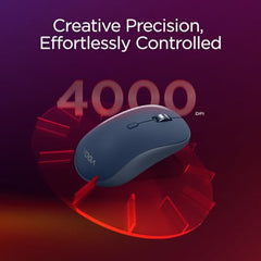 Lenovo Yoga Bluetooth Silent Mouse, 3 Level DPI Adjustment, 36 Month Battery Life, Bluetooth 5.3, 3 Device Paring, Whisper Quiet, Programmable Buttons, Smooth Finish, Luna Grey