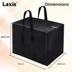LAXIS 2 Pack 85 L Multi-Purpose Underbed Storage Box | Clothing Storage Organiser | Toy Storage Organiser | Heavy Duty Storage Boxes for Linen Sheets, Blanket, Clothing (Black,51x36.8 x40.5 cm)