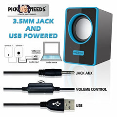 Pick Ur Needs RGB Multimedia Speakers High Bass USB Powered Desktop Speakers with Dynamic LED Lights Wired Speakers for PC, Laptop & Gaming