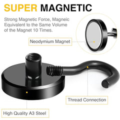 DIYMAG Magnetic Hooks 15pcs 30lbs Cruise Essentials 2026 Magnet Hook | Neodymium Heavy Duty Strong Magnets Hanging Ship Cabins Refrigerator Fridge Classroom Beach Vacation Kitchen Grills Home Tool