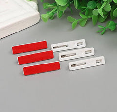 SYGA 100 Pices Self-Adhesive Bar Office Safety Pins for ID Badge Crafting (White)