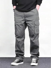 Lymio Men Mid Rise Regular Fit Cotton Cargo Pants (Cargo-46-Grey-S)