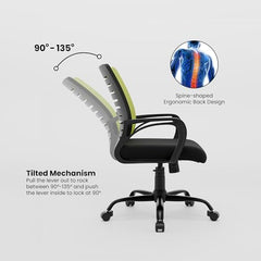 Green Soul Atom | Ergonomic Office Chair for Home & Office | 12 Months Warranty | Comfortable & Spacious Seat | Rocking-tilt Mechanism | Heavy Duty Metal Base (Black)