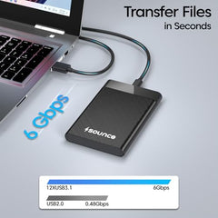Sounce 2.5-Inch SATA to USB Type-C 3.1 External HDD/SSD Enclosure | 6Gbps UASP Speed | Tool-Free Design | Compatible with 7mm & 9.5mm Drives up to 6TB | Plug & Play | Shockproof Portable Case (Type C)