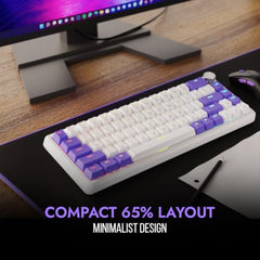 Kreo Hive 65 Wired Mechanical Gaming Keyboard | 65% Layout | Gasket Mount | Metal Volume Knob | Pre-Lubed Linear Switches | RGB Backlit | Type-C | Mac & Windows Mode