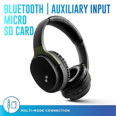 URBN Thump 550 Bluetooth 5.4 Wireless On Ear Headphone | HD Sound | Deep Bass | in-Built Mic | Type-C Charging | Foldable | Aux | Micro SD Card | 1 Year Replacement Warranty (Camo)