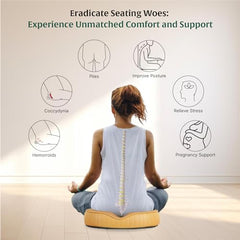 The White Willow Donut Pillow – Medium Firm HR Memory Foam Coccyx Seat Cushion for Tailbone, Hemorrhoid & Piles Pain Relief – Car & Office Chair – Above 60KG – Classic Black