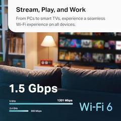 TP-Link Deco X15 Dual-Band AX1500 WiFi 6 Mesh Wi-Fi System Deco X15 2-Pack | Replaces Routers and Extenders | Covers up to 3,900 sq.ft. | 2 Gigabit ports per unit, supports Ethernet Backhaul