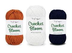 Craft Affair | Crochet Bloom Cotton Yarn 8ply (Each Color 2mm, 77Meter, 50Gram) 100% Pure Cotton | for Knitting Yarn | Craft & DIY Project: Grey, Pink, Off White