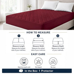 Cloth Fusion Cotton Waterproof Mattress Protector, King 78x72 in | Navy Blue,100% Cotton Top, 150 GSM Polyfill, Leakproof TPU, Hypoallergenic, Elastic Fit, Quilted Bed Cover Protector