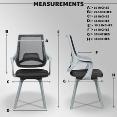 MRC Mono Ergonomic Office Chair (Mid-Back) – Revolving Breathable Mesh Desk Chair for Work from Home & Study–Lumbar Support & Heavy Duty Nylon Base (Grey & White)