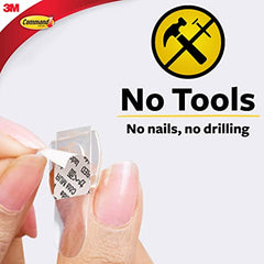 Command Decorating & organizing Pack of 20 clips/hooks and 24 mini strips, Damage Free walls, Clear,Plastic