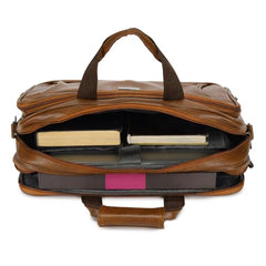 Hard Craft Vegan Leather Office Laptop Messenger and Shoulder Side Sling Hand Bag For Men Corporate Executive Briefcase Bag For Man Supports Laptop Upto 15.6 inches