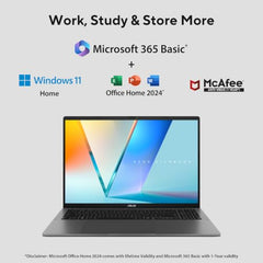 ASUS Vivobook S16 (2026),Smartchoice,AMD Ryzen AI 5 330,AMD Radeon iGPU,16GB RAM (Upgradeable),512GB SSD,FHD,OLED,16"(40 cm),Win 11,M365 Basic(1Y),Office 24,BFF Peachy,1.7 Kg,M3607KA-SH147WS,AI Laptop