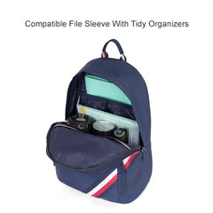 Tommy Hilfiger Unisex Roselle Plus 20L Laptop Backpack - Burgundy & Navy with Trolley Strap - Ideal for College, Work & Travel
