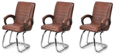 RATISON Special Director Principal Manager Office Visitor with arm Rest with Double Pipe Frame and Cushioned seat Back (2, Black, Double Pipe Frame)