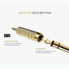 LipiWorld® Headphone Adapter 6.35mm Male to 3.5mm Female and Audio Stereo Plug 3.5mm Male to 6.35mm Female (Available Color 6 Pieces Combo)