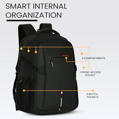 HOT SHOT QUANTUM_1355| 35 L unisex laptop backpack |15.6 inch|Detachable Key Ring,|Trolley sleeve|laptop bag for men|office & college|bag for men & women